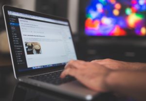 A person writes an engaging blog post