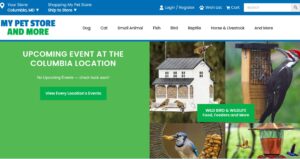 My Pet Store and More website homepage